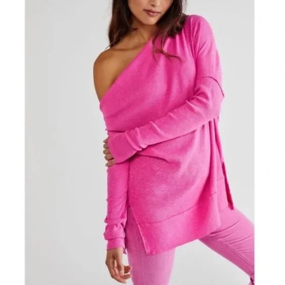 Free People Tops - Free People Pink Get Together Long Sleeve Top